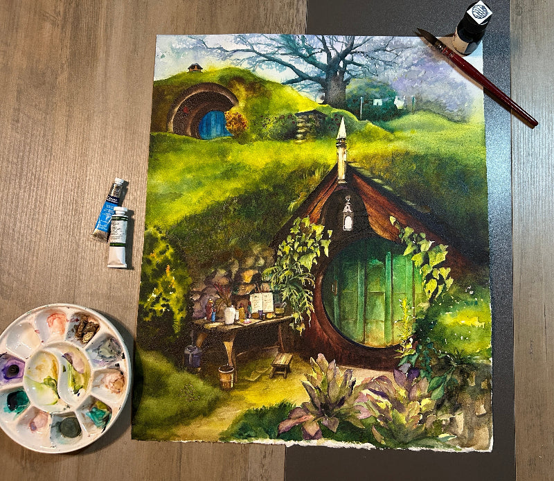 shire medieval collection Watercolor painting by Sophie Xie Dream In Watercolor. This stunning painting is available as a print on my website, http://www.dreaminwatercolor.com