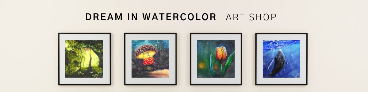 The Dream and Light Collection features watercolor artworks that evoke dream-like moments in nature. 