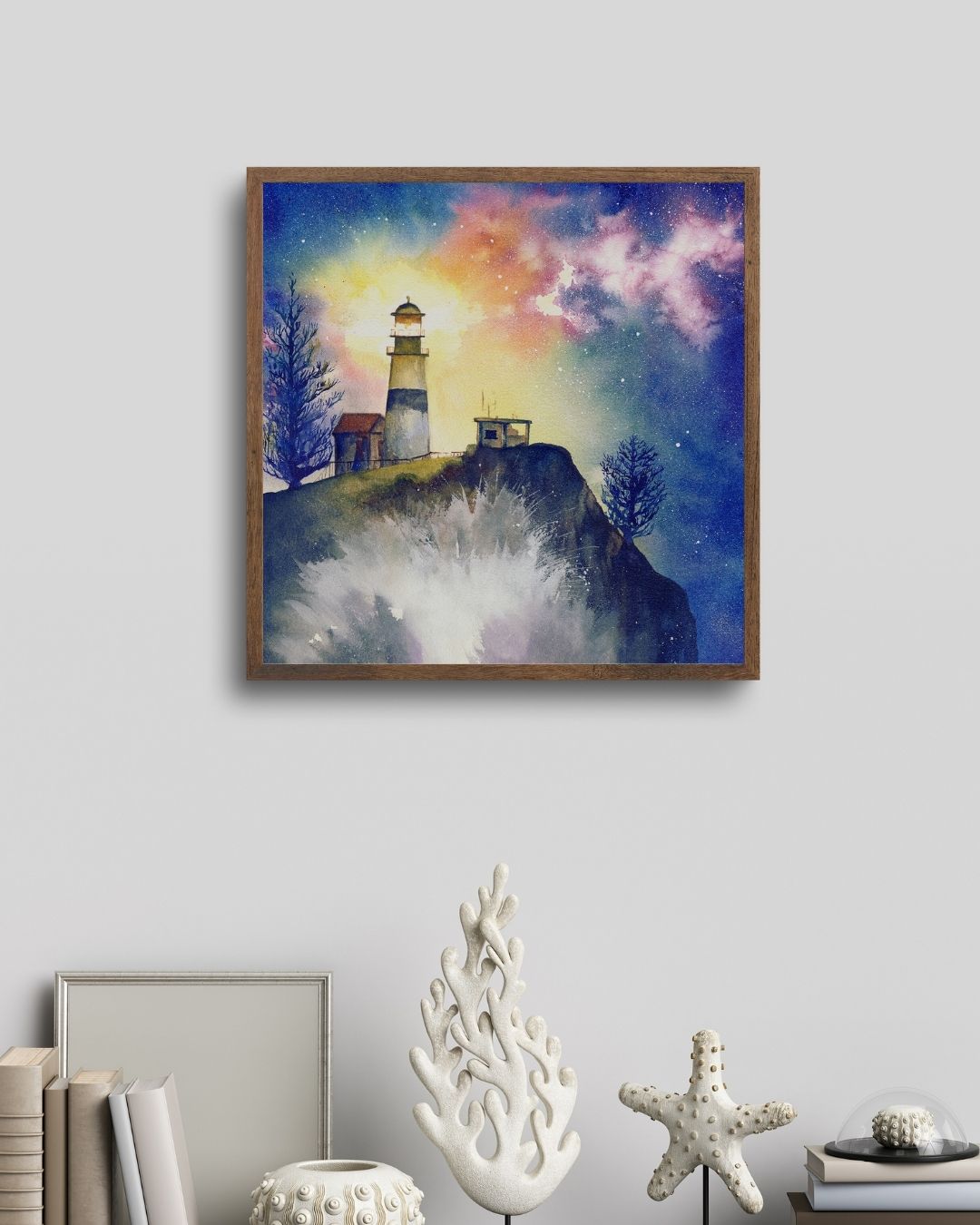 cape disappointment lighthouse painting as part of dream and light collection Watercolor painting by Sophie Xie Dream In Watercolor. This stunning painting is available as a print on my website, http://www.dreaminwatercolor.com.
