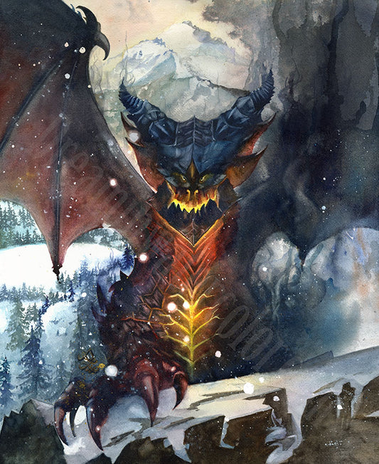 The artwork titled "Deathwing" is my imaginative depiction of a fierce black dragon, summoned from swirling tendrils of dark smoke. Watercolor painting by Sophie Xie Dream In Watercolor. This stunning painting is available as a print on my website, http://www.dreaminwatercolor.com