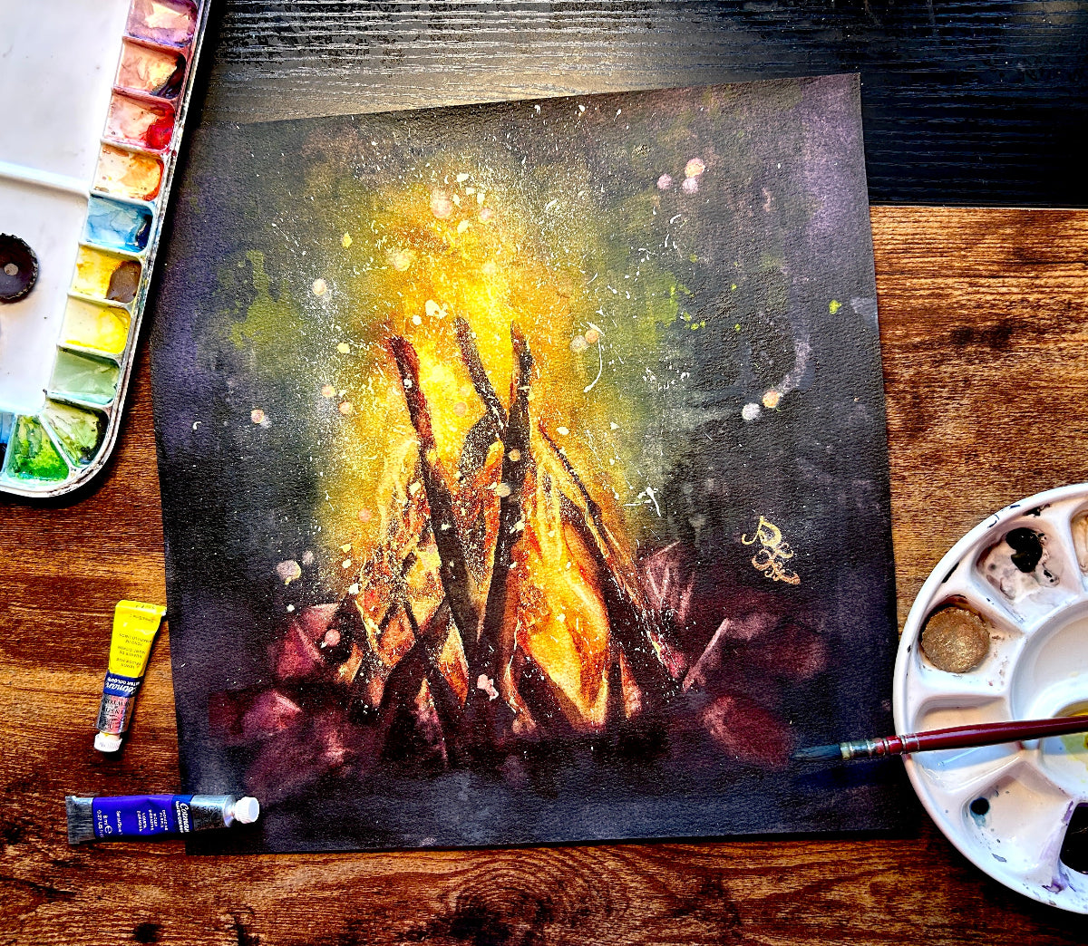 Flame 2 Watercolor painting by Sophie Xie Dream In Watercolor. This stunning painting is available as a print on my website, http://www.dreaminwatercolor.com