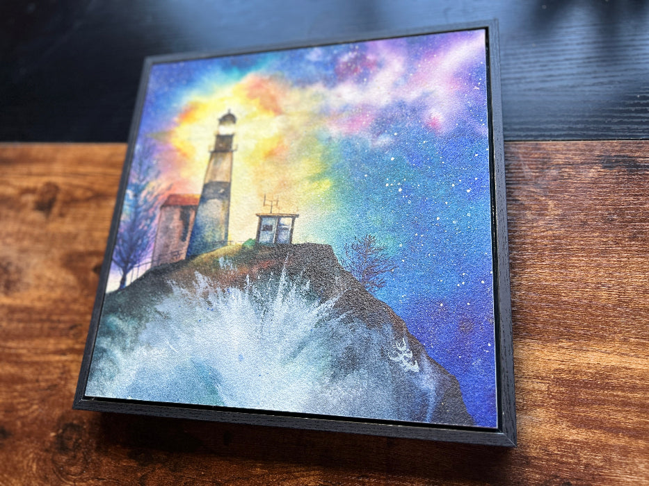 cape disappointment lighthouse painting as part of dream and light collection Watercolor painting by Sophie Xie Dream In Watercolor. This stunning painting is available as a print on my website, http://www.dreaminwatercolor.com.