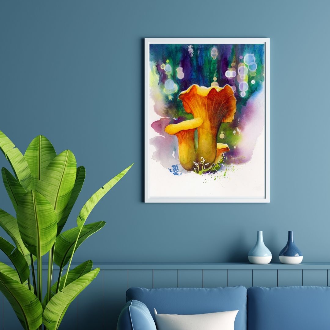 Chantelles1 mushroom Watercolor painting by Sophie Xie Dream In Watercolor. This stunning painting is available as a print on my website, http://www.dreaminwatercolor.com