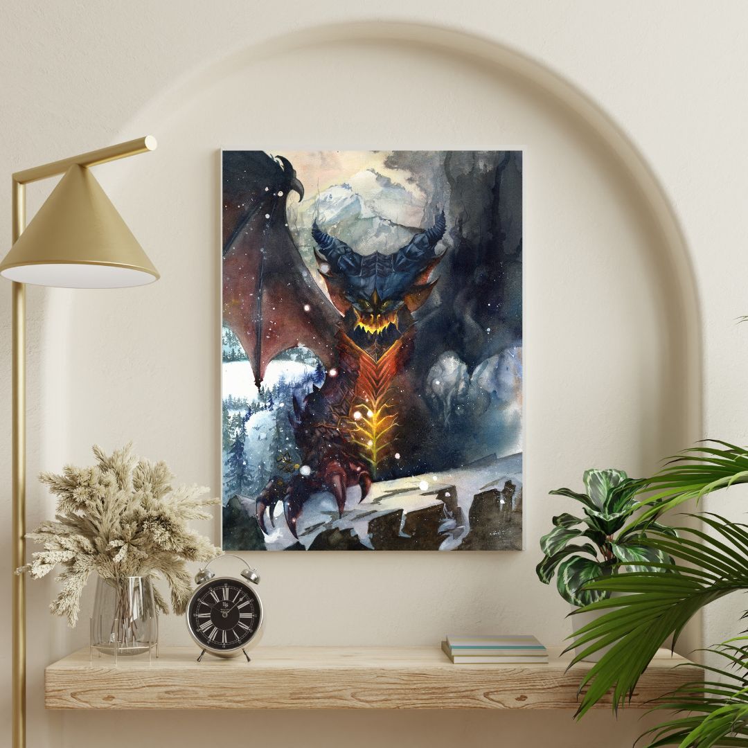 The artwork titled "Deathwing" is my imaginative depiction of a fierce black dragon, summoned from swirling tendrils of dark smoke. Watercolor painting by Sophie Xie Dream In Watercolor. This stunning painting is available as a print on my website, http://www.dreaminwatercolor.com