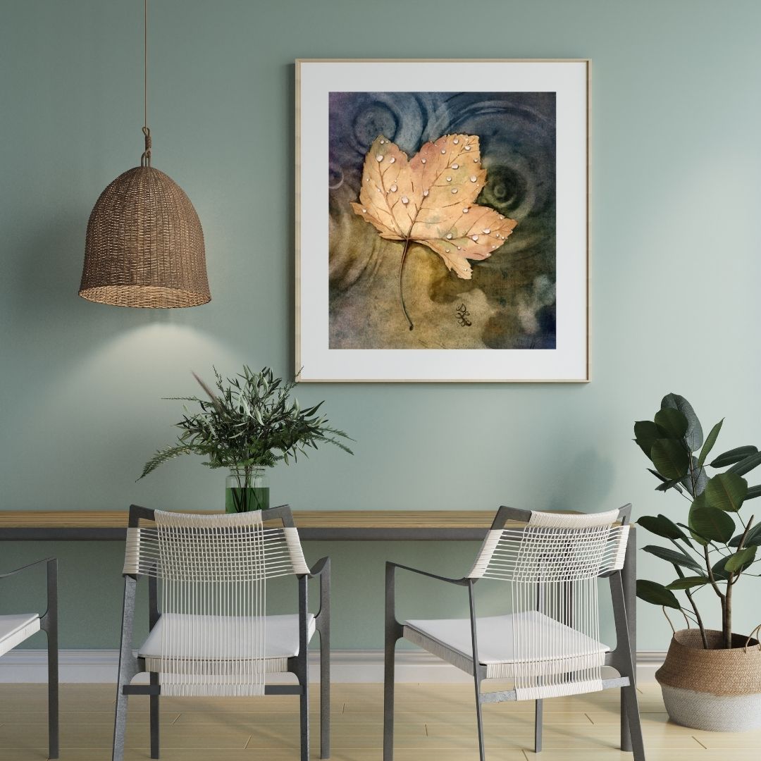 Drifting leaf Watercolor painting by Sophie Xie Dream In Watercolor. This stunning painting is available as a print on my website, http://www.dreaminwatercolor.com