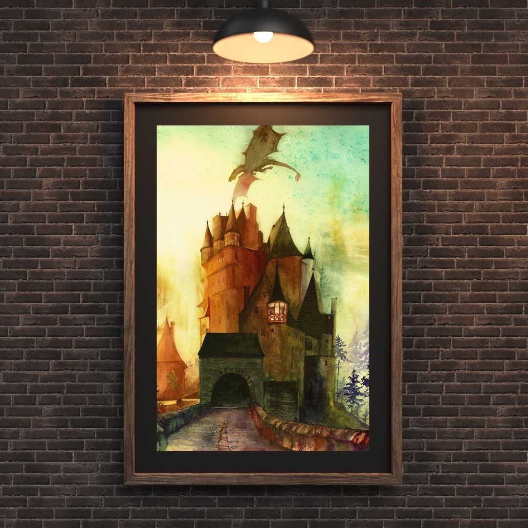 Castle Eltz Watercolor painting by Sophie Xie Dream In Watercolor. This stunning painting is available as a print on my website, http://www.dreaminwatercolor.com