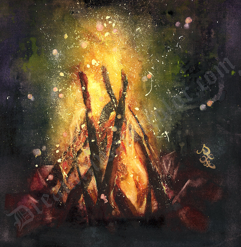 Flame Watercolor painting by Sophie Xie Dream In Watercolor. This stunning painting is available as a print on my website, http://www.dreaminwatercolor.com
