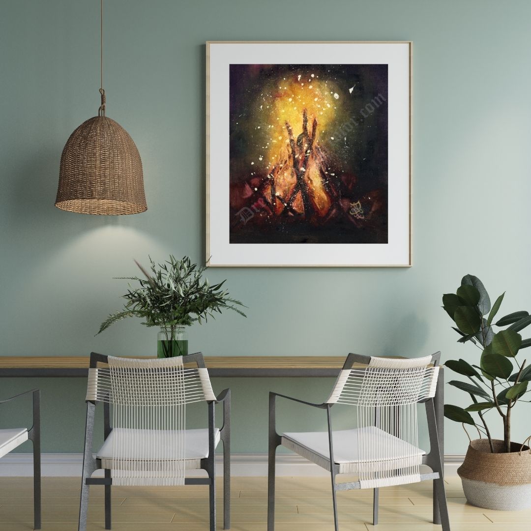Flame Watercolor painting by Sophie Xie Dream In Watercolor. This stunning painting is available as a print on my website, http://www.dreaminwatercolor.com