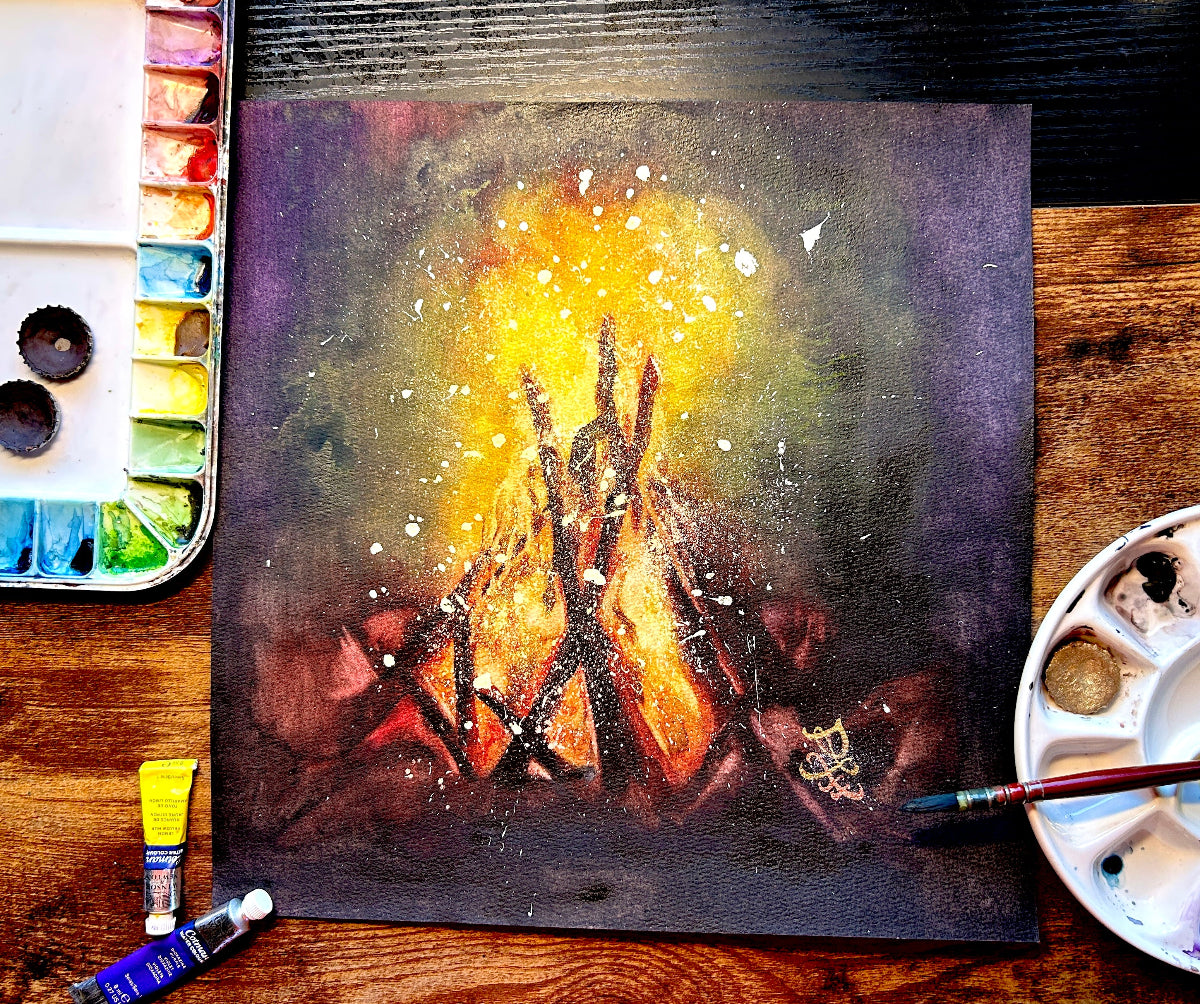 flame Watercolor painting by Sophie Xie Dream In Watercolor. This stunning painting is available as a print on my website, http://www.dreaminwatercolor.com