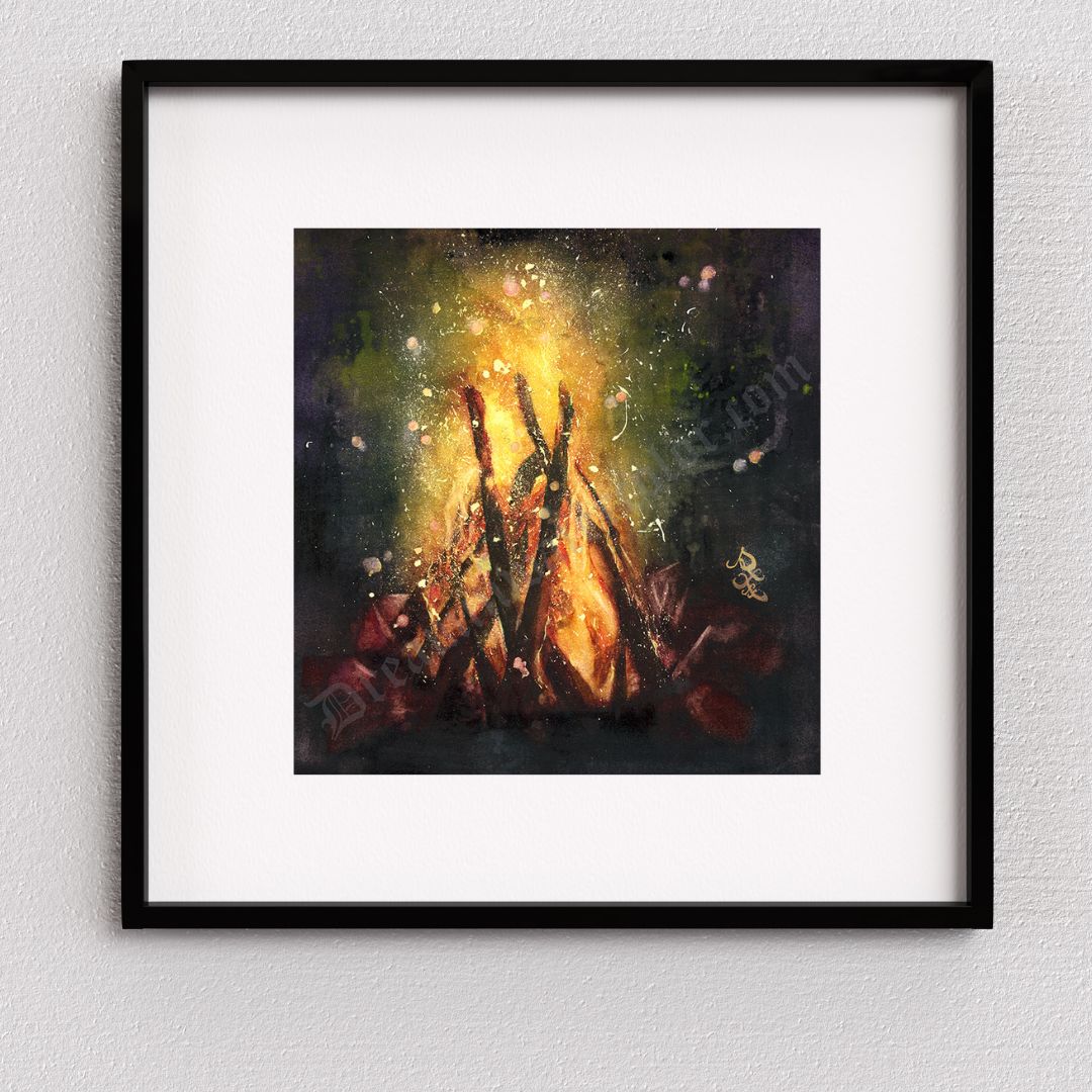 Flame Watercolor painting by Sophie Xie Dream In Watercolor. This stunning painting is available as a print on my website, http://www.dreaminwatercolor.com
