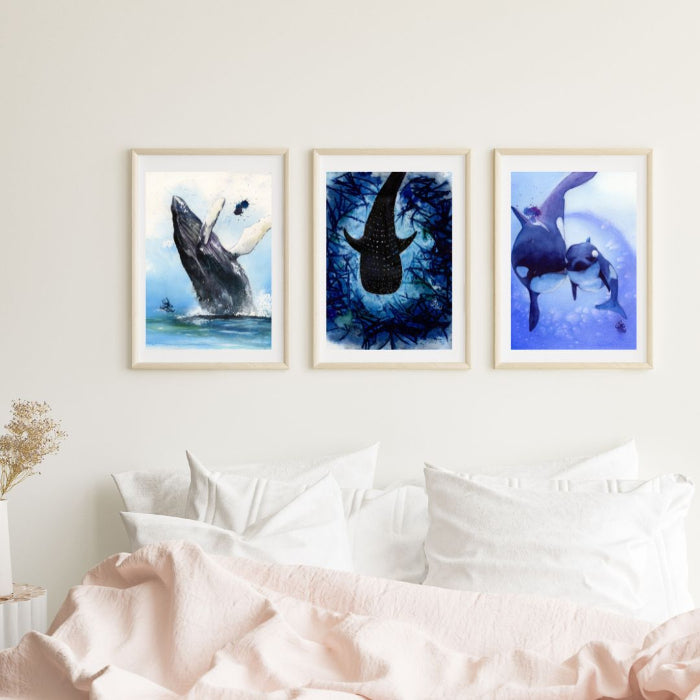 ocean collection blue. Watercolor painting by Sophie Xie Dream In Watercolor. This stunning painting is available as a print on my website, http://www.dreaminwatercolor.com