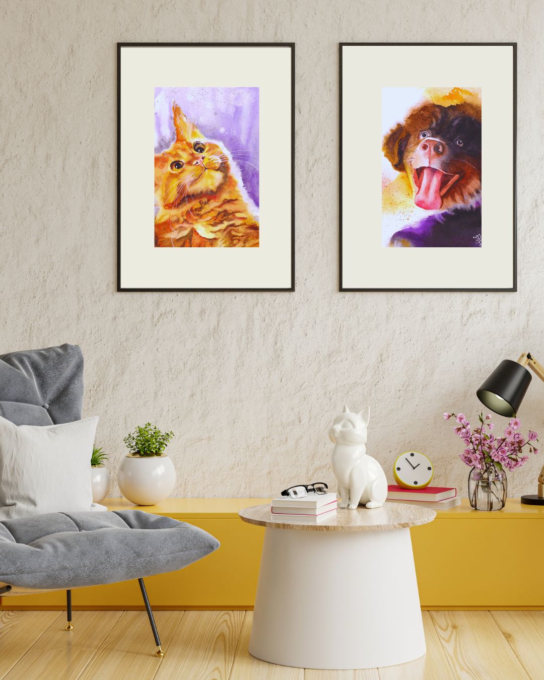 The Pet Collection highlights a delightful assortment of beloved animals, capturing them in their most whimsical and endearing moments of curiosity.&nbsp;