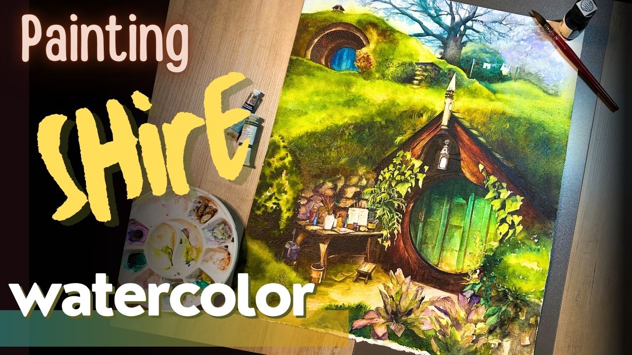 Load video: Shire Watercolor painting by Sophie Xie Dream In Watercolor.